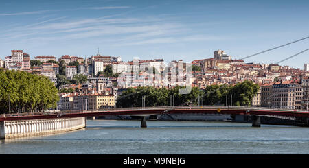 Passerelle du Palais de Justice bridge, Lione, Francia Foto Stock