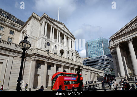 Bank of England, Threadneedle Street, City of London Foto Stock