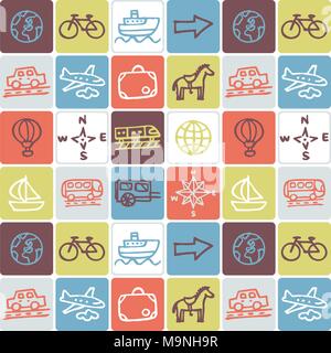 Disegnato a mano set di icone - trasporto 1 Illustrazione Vettoriale