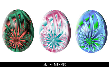 Modello frattale nella forma di un uovo di Pasqua. Illustrazione Foto Stock