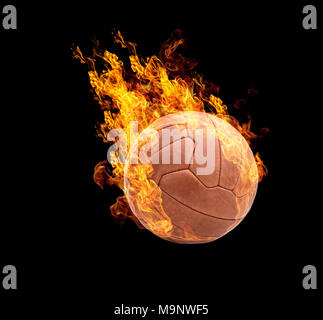 Fire sport effetto sfera isolata su bianco, 3D render. Foto Stock