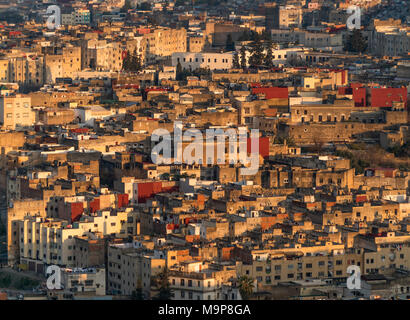 Vista sulla medina di Fez, Marocco Foto Stock