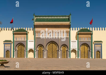 Palazzo Reale Dar El Makhzen, Fez, in Marocco Foto Stock