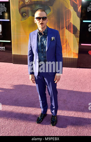 Simon Pegg assiste il 'pronto il giocatore uno' premiere in Dolby Theatre Hollywood su Marzo 26, 2018 a Los Angeles, California. Foto Stock