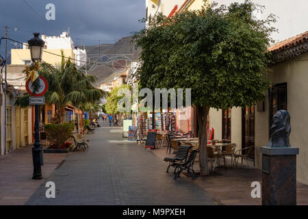 Calle Real, la Città Vecchia di San Sebastian de la Gomera, La Gomera, isole Canarie, Spagna Foto Stock