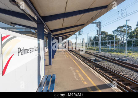 Un vuoto che la stazione ferroviaria di Palmerston North Nuova Zelanda Foto Stock