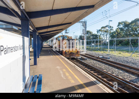 Un vuoto che la stazione ferroviaria di Palmerston North Nuova Zelanda Foto Stock