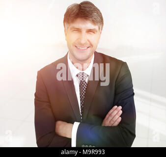 Close-up. Ritratto di un benevolo datore di lavoro di successo Foto Stock