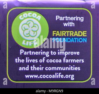La vita di cacao etichettatura del prodotto Foto Stock