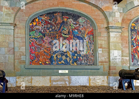 L'Europa, Svizzera, Genève, Ginevra, Ginevra, Rue si Puits Saint Pierre, Ancien arsenal, mosaico foto, edificio, foto, storicamente, arte, ceramica Foto Stock