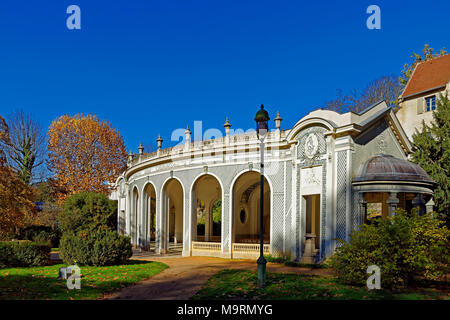 L'Europa, Francia, Auvergne, Vichy, boulevard si Président John Fitzgerald Kennedy, molla, fonte dei Celestini, fogliame autunnale, fogli, marrone, arch Foto Stock