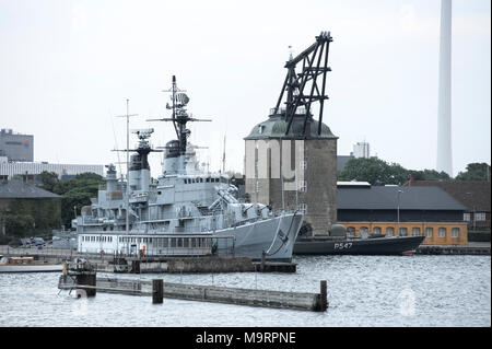 Nave museo HDMS Peder Skram F352, smantellata Royal Navy danese Peder Skram classe fregata, ora Orlogsmuseet (Royal Danish Museo Navale) a Holmen Foto Stock