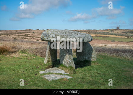 Lanyon Quoit, Cornwall. Tomba Megalitica o Dolmen.