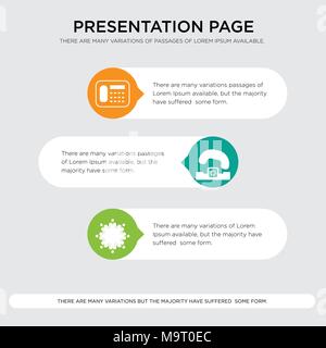 Coinvolgimento dei dipendenti, terra, terra di presentazione del modello di progettazione in arancione, verde e giallo con colori orizzontali e forme arrotondate Illustrazione Vettoriale