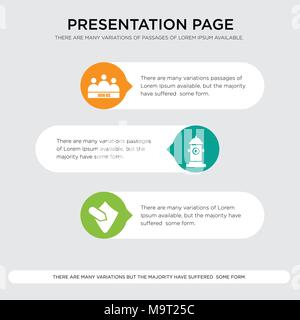 Penetrazione, idrante, unitevi a noi la presentazione del modello di progettazione in arancione, verde e giallo con colori orizzontali e forme arrotondate Illustrazione Vettoriale