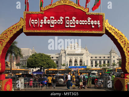 Myanmar Yangon, Municipio architettura storica, Foto Stock