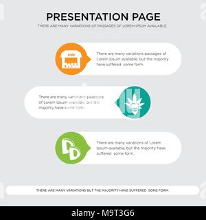 double d, rastaman, free stock, presentation design template in orange, green, yellow colors with horizontal and rounded shapes Illustrazione Vettoriale