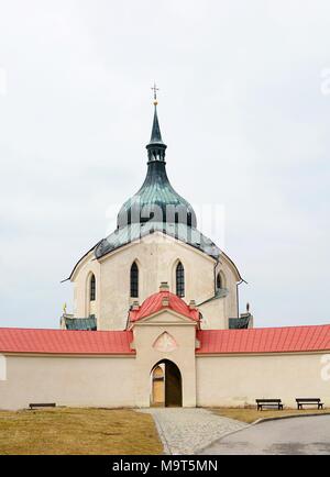 Chiesa di San Giovanni di Nepomuk a Zelena Hora (monumento UNESCO). Fu costruita in stile barocco stile gotico ed è stato progettato da architetto Jan Blazej Santini- Foto Stock