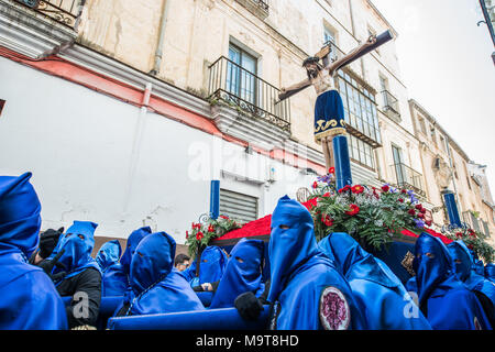 Illustre Confraternita Penitenziale e la fraternità dei Penitenti di nostro Signore Gesù della scadenza del Arguijuela e nostra Madre e Signora di grazia e di speranza in Cáceres. Foto Stock