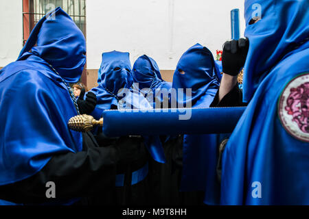 Illustre Confraternita Penitenziale e la fraternità dei Penitenti di nostro Signore Gesù della scadenza del Arguijuela e nostra Madre e Signora di grazia e di speranza in Cáceres. Foto Stock