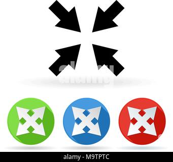 Le frecce icona. Set colorato del centro segni freccia Illustrazione Vettoriale