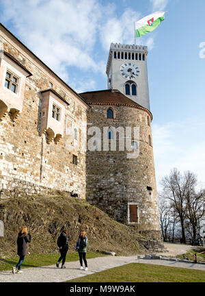 Il castello di Ljubljana Slovenia Foto Stock