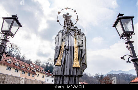 Cristo sul ponte Skofja Loka Slovenia Foto Stock