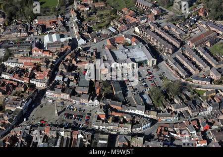 Vista aerea di cabine supermercato, Ripon Foto Stock