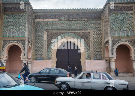 Bab el-Mansour Gate, Meknes. Il Marocco Foto Stock