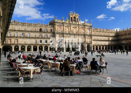 Città di Salamanca, Placa Mayor e ai principali siti di interesse turistico intorno al centro. Foto Stock