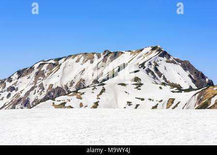 Viste del Tateyama Mountain Range a Murodo. Murodo è il punto più alto lungo la Tateyama Kurobe Route Alpino. Foto Stock