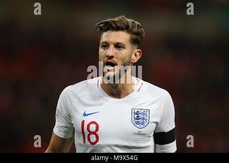 Londra, Regno Unito. Il 27 marzo 2018. Adam Lallana of England.Partita internazionale di calcio amichevole, Inghilterra v Italia allo Stadio di Wembley a Londra martedi 27 marzo 2018. Solo uso editoriale pic da Andrew Orchard/Alamy Live news Foto Stock