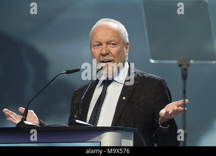 Vancouver, British Columbia, Canada. 24 Mar, 2018. Gary Slaight riceve il Premio Umanitario al 2018 JUNO Cena di Gala & Awards in Vancouver, British Columbia, 24 marzo 2018. Credito: Heinz Ruckemann/ZUMA filo/Alamy Live News Foto Stock