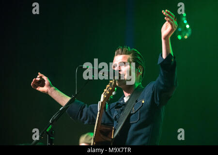 Dublino, Dublino, Irlanda. 28 Mar, 2018. Alfie da Irish Folk Gruppo Hudson Taylor esegue in Dublino è il teatro Olimpia. Credito: Ben Ryan SOPA/images/ZUMA filo/Alamy Live News Foto Stock