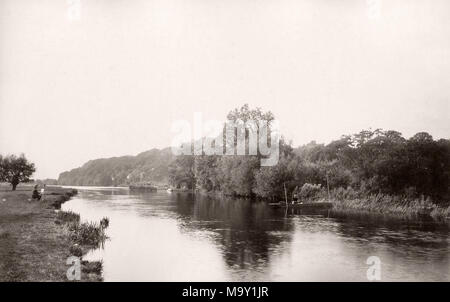 Vintage del XIX secolo fotografia - Regno Unito - Henley on Thames sotto lo stramazzo Foto Stock