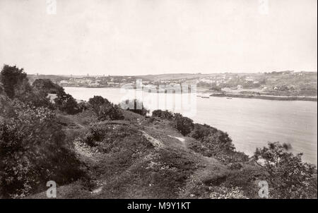 Vintage del XIX secolo fotografia - Regno Unito - città di Menai, Galles Foto Stock