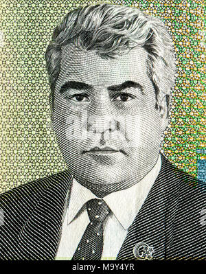 Saparmurat Niyazov il ritratto da dieci mila turkmenistan manats banconota Foto Stock