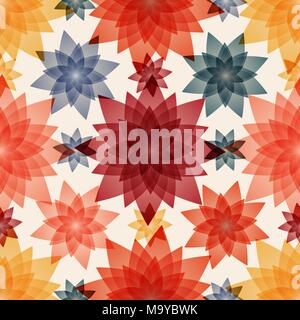 Fiori astratti. Modello senza giunture dello sfondo. Illustrazione Vettoriale