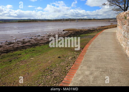 Exe vista estuario verso Topsham da capra a piedi, Topsham, Devon, Inghilterra, Regno Unito Foto Stock