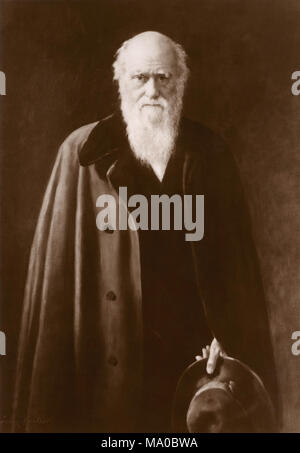 Charles Darwin (1809-1882) in un dipinto di John Collier, dalla sua copia originale del ritratto da lui, a Down House (casa di Charles Darwin). Foto Stock