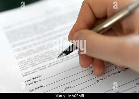 L uomo è la firma di modello di rilascio per microstock. Foto Stock