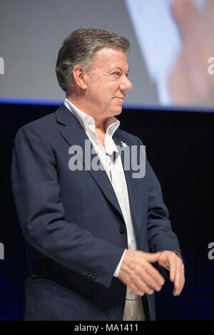 Juan Manuel Santos Calderón è il Presidente della Colombia e il Premio Nobel per la Pace 2016 assiste Cannes Lions Festival di Cannes, Francia, 22 giugno 2017 Foto Stock