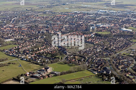 Vista aerea della East Yorkshire città mercato di Beverley Foto Stock