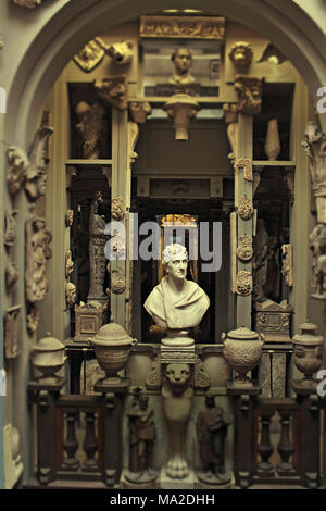 Busto di Sir John Soane Sir John Soane's Museum, Londra Foto Stock