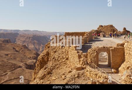 Gerusalemme: la fortezza di Masada nel deserto del Negev Foto Stock