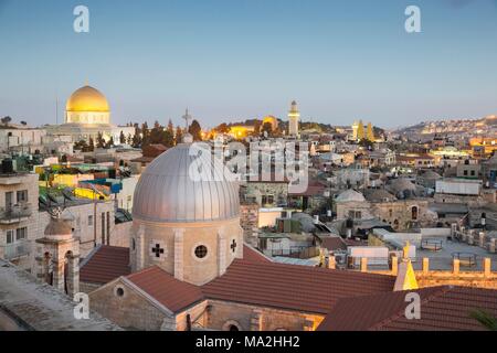 Una vista su Gerusalemme dall'Ospizio austriaco, Israele Foto Stock