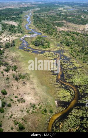 Una veduta aerea di Okavango Delta, Botswana Foto Stock