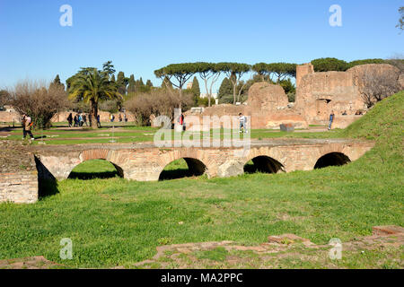 Italia, Roma, Colle Palatino, Domus Augustana, peristilio superiore Foto Stock