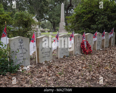 Le tombe di un equipaggio di H L Hunley Foto Stock