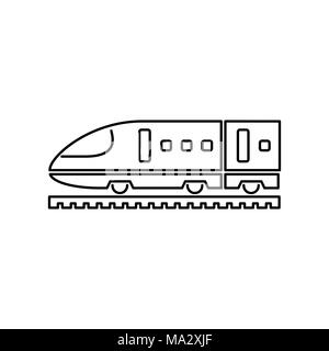 Icona del treno semplice piatto illustrazione vettoriale. Treno veloce segno. Illustrazione Vettoriale